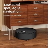 Robot Penyapu Vakum-Pembersih Lantai Pengisian Daya USB Pembersihan Otomatis Hisap Seret All-in-One Alat Kompak Hadiah Grosir