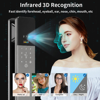 Cerradura Inteligente de Aluminio TYSH Tuya con Reconocimiento Facial 3D, Cámara WiFi, Huella Dactilar Biométrica, Código y Bloqueo Digital Inteligente