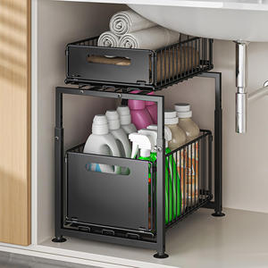 Étagère de rangement sous l'évier, planche à découper, support pour couvercles de casseroles, comptoir, étagère de rangement en fer forgé laminé - Product Image 2