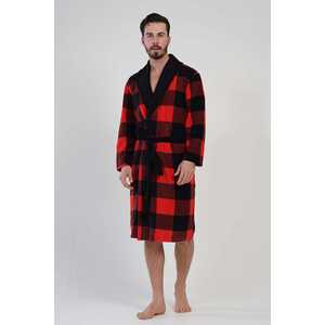 Peignoir en flanelle à carreaux pour homme, manches longues, 100% coton, vêtements de nuit - Product Image 4