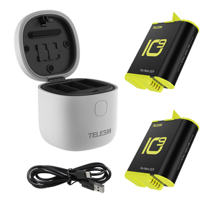 Telesin Allin Box, Kit de 2 Cajas de Carga para Baterías de Litio para Cámara <span class=keywords><strong>GoPro</strong></span> Hero9/10 - Product Image 1