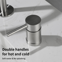 Robinet de cuisine à 2 trous en cuivre de style européen pour eau chaude et froide