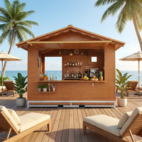Kiosque en bois à montage rapide, stand de vente au détail, kiosque à café avec fenêtre de service rabattable pour Noël