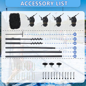 Filet de protection encastré sur mesure 30x10 pieds, robuste, multi-sports pour le basketball et le football - Product Image 6