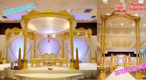 Mandap de Madera Cuadrado para Bodas Indias, Diseño Único de Rajwada, Mandap de Madera para Bodas con Estética India, Reino Unido - Product Image 5