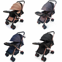 Poussette bébé avec poignée réversible, grand espace, dossier réglable, pliable, légère, compacte, 8 roues, 0-3 ans, voyage, vente en gros