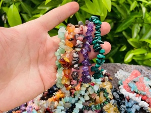 Natural <strong>Gem</strong> Stone Irregular Gravel Chip Bead Stretchy Bracelet Healing Crystal Amethyst Chip Beaded Bracelet for Women <strong>Jewelry</strong> - Product Image 4