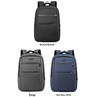 Sac à dos pour ordinateur portable professionnel de 15,6 pouces, design léger, entretien facile, tissu en nylon haute densité, grande capacité