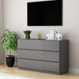 <span class=keywords><strong>Commode</strong></span> de Luxe en Bois Moderne Laqué Blanc pour Chambre à 6 Tiroirs - Product Image 3