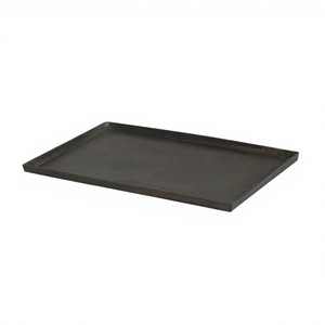 Modern Square Shaped <b>Black</b> <b>Serving</b> <b>Tray</b> Rose Gold Metal Food Platter Luxury Minimalist Kitchenware Drinks <b>Trays</b> - Product Image 3