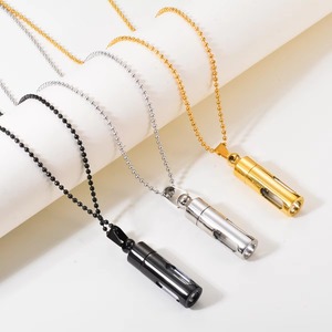 Pendentif commémoratif pour femmes et hommes en acier inoxydable et verre, avec flacon ouvrable pour cendres et fleurs, bijou urne - Product Image 2