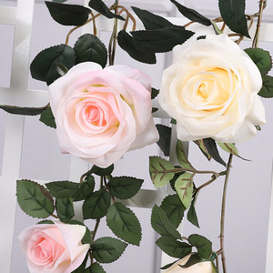 QIHAO - Guirnaldas de Rosas Artificiales de 180 cm, Flores de Seda de Alta Simulación, Decoraciones para Bodas - Product Image 4