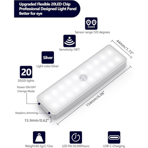 Closet <b>Lights</b> <b>with</b> Charging Station, LED Rechargeable Dimmable Cabinet <b>Light</b> <b>with</b> <b>Timer</b> & Motion Sensor, Wireless Night <b>Light</b> - Product Image 3