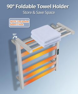 <span class=keywords><strong>Toallero</strong></span> Eléctrico Inteligente de Lujo con Acabado Níquel Cepillado, WiFi, Plegable, Impermeable, Control <span class=keywords><strong>por</strong></span> Aplicación, Moderno, para Baño - Product Image 3