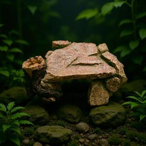 Caverne cachette pour reptiles, plateforme <span class=keywords><strong>de</strong></span> <span class=keywords><strong>bain</strong></span> <span class=keywords><strong>de</strong></span> <span class=keywords><strong>soleil</strong></span> pour tortues, décor <span class=keywords><strong>de</strong></span> terrarium en résine naturelle, roche d'escalade, cachette pour lézards, accessoires pour terrarium - Product Image 1