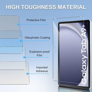 Máy tính bảng rõ ràng Tempered Glass đối với Samsung Galaxy Tab A9 + cộng với X210 x 216x218 11 ''Chống trầy xước bong bóng miễn phí 9H bảo vệ màn hình - Product Image 6