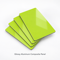 Panneau composite en aluminium gris brillant de 4 mm 4x8 pieds avec revêtement FEVE pour façades de magasins