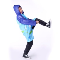 Imperméable pliable portable en PVC bleu pour filles et enfants, personnalisable, étanche, idéal pour les voyages - Vente chaude