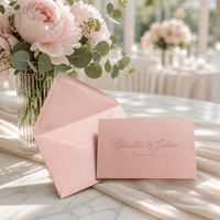 Tarjetas de Agradecimiento de Boda Personalizadas, Cartulina Negra, Grabado en Relieve Incoloro, Tarjetas con Notas en Caligrafía Cursiva