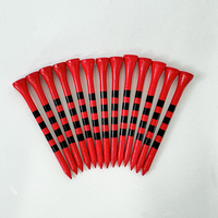 Accessoires de golf Tee de couleur avec rayures Design Logo personnalisé sur le capuchon 70 83mm Eco-Friendly Bamboo Golf Tee Peg