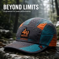Casquette de baseball 4U en charbon de bois, légère et respirante, à 5 panneaux structurés, en Ripstop, avec visière incurvée, orange et turquoise, pour hommes et femmes