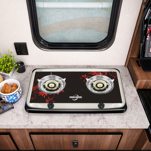 Cucina a <span class=keywords><strong>Gas</strong></span> di buona qualità 2 bruciatori nuovo Design con superficie in vetro temperato piano del tavolo per uso domestico e Rv cucina a <span class=keywords><strong>Gas</strong></span> - Product Image 6