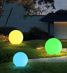 Outdoor waterproof rgb color lamp solar light balls with remote control floating solar light ball
