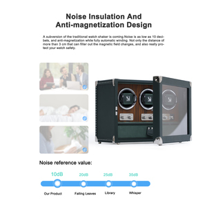 Scatola Avvolgitore Automatico di Lusso per <span class=keywords><strong>Orologi</strong></span> con 3 Scomparti Sicuri, in Pelle PU di Alta Qualità e MDF, per la Rotazione degli <span class=keywords><strong>Orologi</strong></span> - Product Image 2