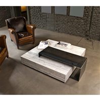 Nouvel ensemble de table basse de salon en acier inoxydable de marbre carré-ensemble de canapé meubles salon