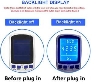 Medidor de potencia con pantalla de 7 modos mejorado, Monitor de uso eléctrico para el hogar, retroiluminación, protección contra sobrecarga, probador de muerte para medidores de energía - Product Image 5