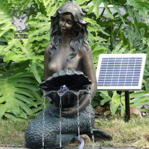 Décoration de jardin d'extérieur, sculpture en métal, fontaine de cascade de <span class=keywords><strong>sirène</strong></span> en bronze de jardin, de haute qualité et à bas prix - Product Image 1