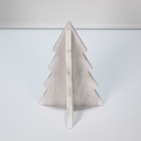 Ensemble d'arbres de Noël en marbre blanc faits à la main, décoration de table élégante pour les fêtes, ornement moderne et festif pour la maison, idéal pour la saison hivernale