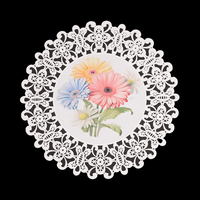 Napperons de table vintage imprimés en PVC avec dentelle, de luxe, personnalisables, écologiques, résistants à la chaleur et imperméables pour mariages, fêtes et maison