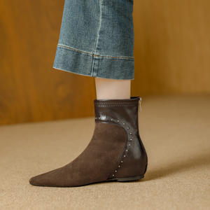 Botas de Tobillo con Cordones Multifuncionales, Cómodas, de Tacón Grueso y Punta Cuadrada para Mujer, Diseño Retro, Antideslizantes, Características Duraderas - Product Image 6