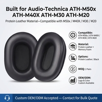 Bantalan Telinga Pengganti untuk Headphone Audio-Technica ATH-M50x ATH-M50 ATH-M40X ATH-M30 ATH-M20 dengan Busa Memori Kulit Protein