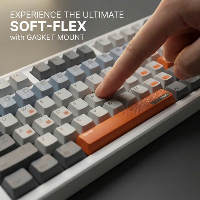 87 Keys TKL Gasket Mount Mechanical Keyboard Hot Swappable RGB Backlit Flex-cut PCBA Custom Gaming Keyboard for PC Mac Laptop