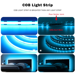 1M-5M USB COB <span class=keywords><strong>LED</strong></span>-Licht leiste 5V 320leds/M COB-Lichtband TV-Spiegel Hintergrund beleuchtung Küche Zimmer Nacht beleuchtung Rot/Blau/Grün/Weiß - Product Image 2