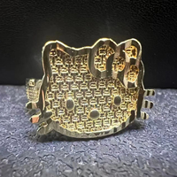 Dropshipping gepersonaliseerde roestvrijstalen 18K vergulde cartoon ring, nugget ring, schattige sieraden voor vrouwen