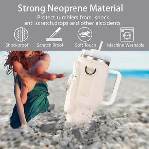 Soporte de neopreno para botella de agua de 40oz, soporte para bolsa de botella, bolsa de transporte para botella de agua con correa de hombro ajustable - Product Image 4