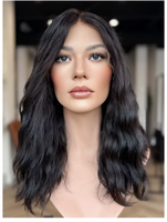 Perruque juive 100% cheveux naturels, à nœuds simples, nouée à la main, avec dessus en dentelle, couleur noir naturel, invisible et confortable pour les femmes souffrant de perte de cheveux, pour usage quotidien