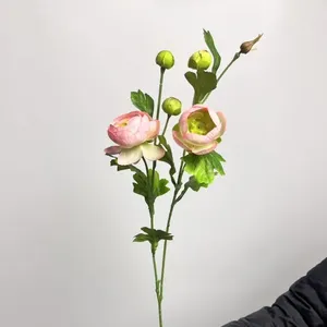 Ranúnculo Asiático de Seda Individual para Decoración de Bodas y Hogar, Venta al por Mayor de Fábrica, Precio al por Mayor, Flor Artificial, Muestra Gratuita, ODM - Product Image 1