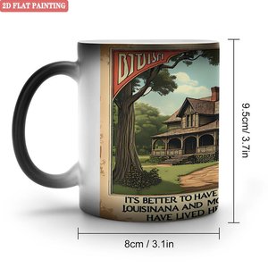 Taza Mágica de Cerámica Negra Esmerilada de 11oz para Agua Caliente Diaria, Sensible al Calor y que Cambia de Color - Product Image 1