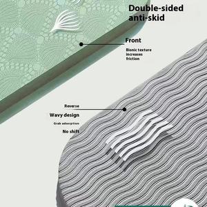 2025 Portable pliable TPE épais tapis de Yoga antidérapant Logo personnalisé 4-6mm Fitness maison plancher salle de sport utilisation écologique avec sac - Product Image 4