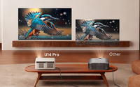Projecteur Super Lumineux 750 ANSI Lumens LOVE 5 1080p MEMC 4K Home Cinéma Android 11 avec Haut-parleur Intégré LCD U14 Pro