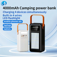 Batterie externe étanche haute capacité 40000mAh, charge rapide, double USB, portable, avec lampe de camping
