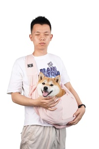 Dog <b>Carrier</b> Bag Nylon Black Breathable Outdoor <b>Pet</b> Travel Backpack With Phone Pocket Adjustable Strap Small Size - Product Image 2