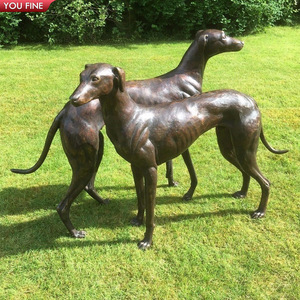 YOUFINE - Estatua de Perro Sentado Elegante de Bronce Fundido a Medida, Adorno Artístico de Galgo <span class=keywords><strong>Italiano</strong></span> para la Entrada de la Villa y Decoración del Jardín - Product Image 5