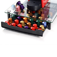 Tiroir moderne en plexiglas transparent pour capsules Nespresso, support de présentation pour dosettes de café, tiroir de rangement pour dosettes de café