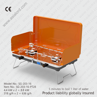 Professionnel multifonction randonnée en plein air pique-nique coupe-vent jardin cuisinière 2 brûleurs cuisinière à gaz