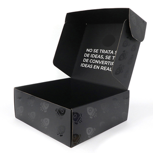 Tùy Chỉnh Thiết Kế Ưa Thích Màu Đen Hộp Gửi Thư Sang Trọng Sóng Quần Áo Bao Bì Vận Chuyển Các Tông Màu Đen Bưu Phẩm Hộp Với Logo - Product Image 2